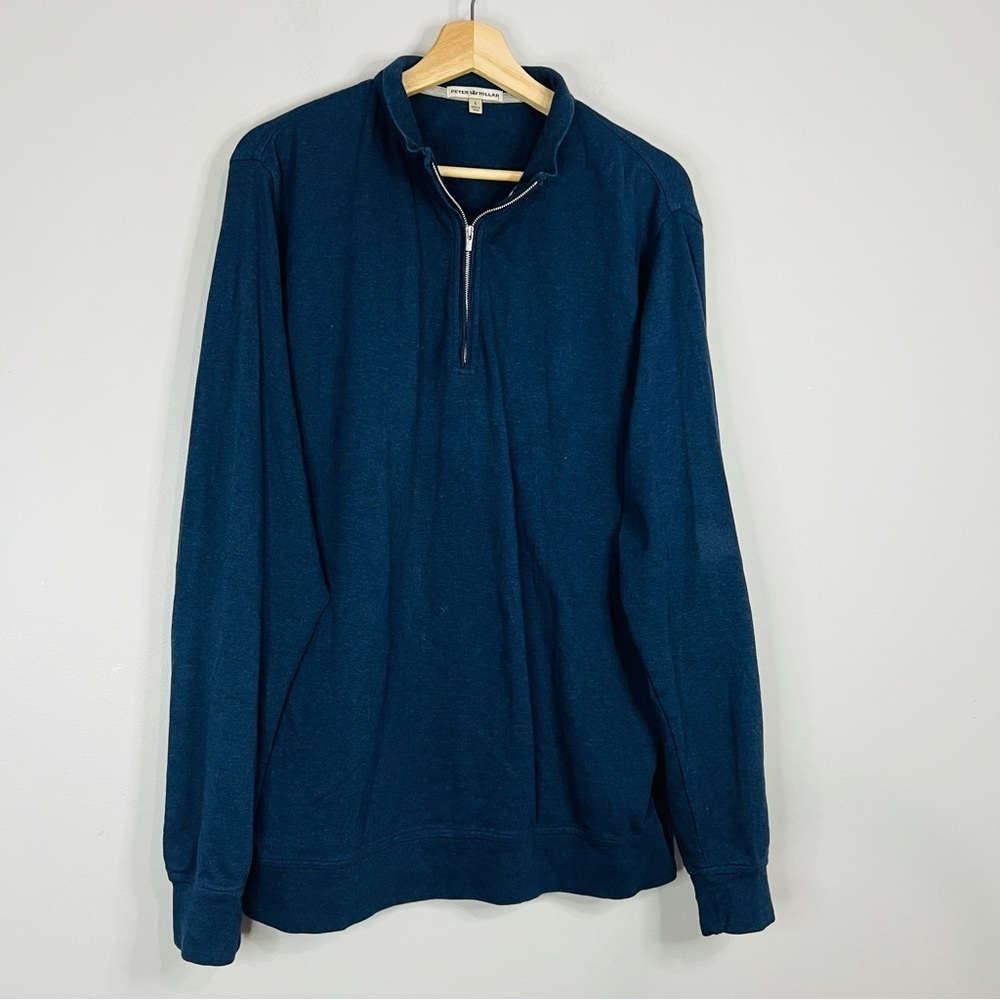 Peter Millar Navy Soft Cotton 1/4 Zip L